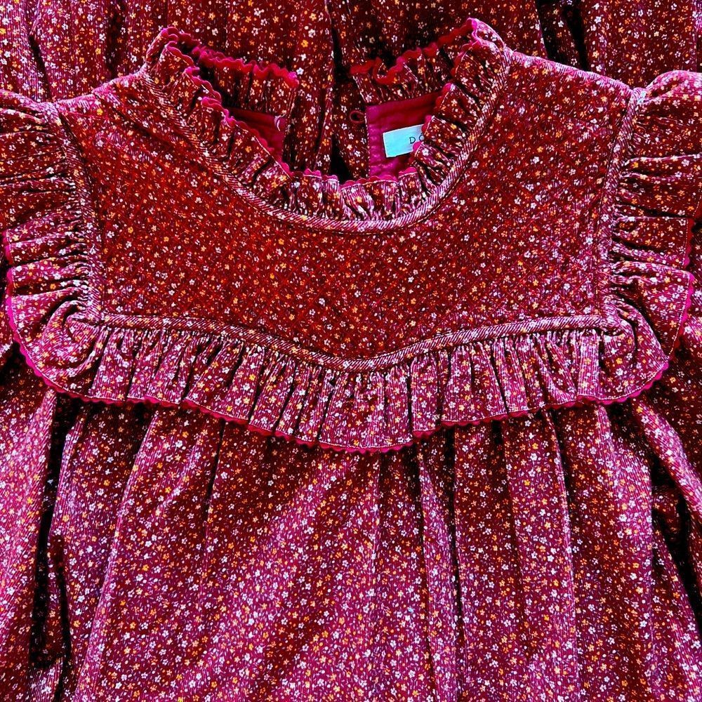 Doen Red Women's Floral Print Mountain Dress California Wildflower in Burgundy M - Picture 6 of 8